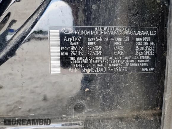 ✅ 2023 Hyundai Santa Fe SEL • VIN: 5NMS2DAJ1PH491870 • Lot: 80481795. Wystawiony na Copart z przebiegiem 30 400 mil. Bezpłatny archiwum sprzedaży aukcyjnych z USA i szczegółowy raport historii pojazdu na DreamBid. Zdjęcie 14.