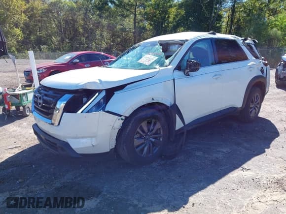 ✅ 2022 Nissan Pathfinder SV • VIN: 5N1DR3BA8NC246357 • Lot: 43494231. Listed on IAAI with 56,038 mi. Free auction sales archive from the USA and detailed vehicle history report at DreamBid. Image 2.