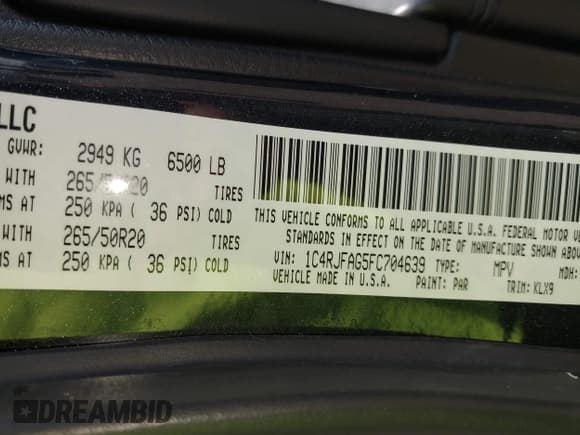 ✅ 2015 Jeep Grand Cherokee Altitude • VIN: 1C4RJFAG5FC704639 • Lot: 43003791. Listed on IAAI with 169,320 mi. Free auction sales archive from the USA and detailed vehicle history report at DreamBid. Image 9.