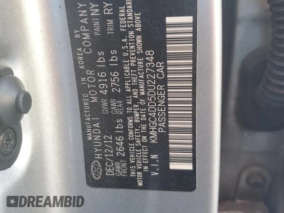 ✅ 2013 Hyundai Genesis 3.8L • VIN: KMHGC4DD5DU227348 • Лот: 91425715. Опубликован ранее на Copart с пробегом 210 973 миль. Бесплатный доступ к архиву аукционных продаж из США и подробный отчёт об истории автомобиля на DreamBid. Изображение 12.