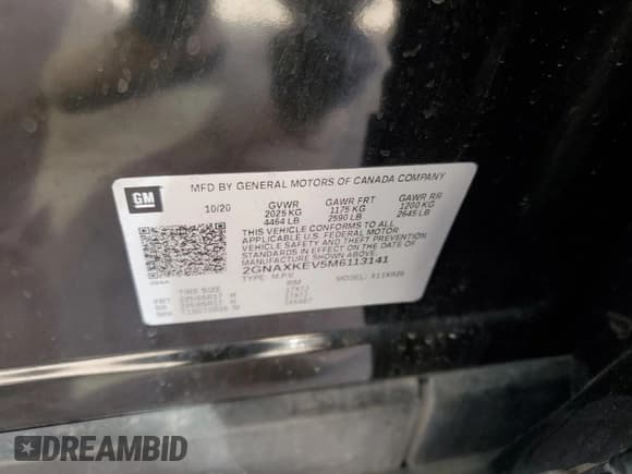 ✅ 2021 Chevrolet Equinox LT • VIN: 2GNAXKEV5M6113141 • Лот: 77030544. Опубликован ранее на Copart с пробегом 68 797 миль. Бесплатный доступ к архиву аукционных продаж из США и подробный отчёт об истории автомобиля на DreamBid. Изображение 12.