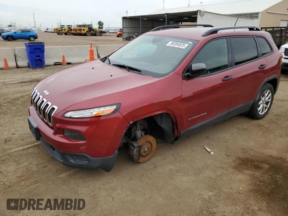 ✅ 2016 Jeep Cherokee Sport • VIN: 1C4PJLAS5GW217550 • Lot: 59204825. Wystawiony na Copart z przebiegiem 127 959 mil. Bezpłatny archiwum sprzedaży aukcyjnych z USA i szczegółowy raport historii pojazdu na DreamBid. Zdjęcie 1.