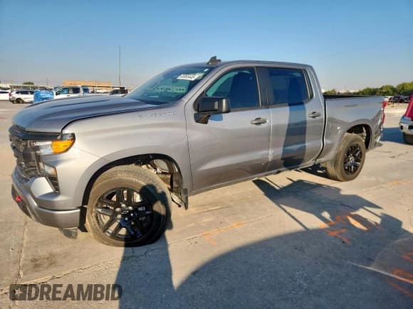 ✅ 2023 Chevrolet Silverado 1500 Custom • VIN: 3GCPABEK9PG198827 • Lot: 83850445. Listed on Copart with 25,067 mi. Free auction sales archive from the USA and detailed vehicle history report at DreamBid. Image 1.