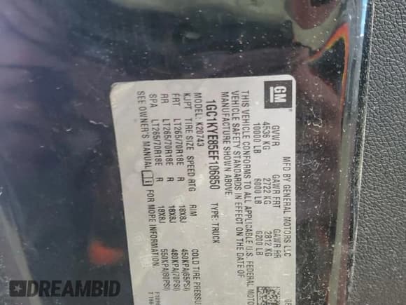 ✅ 2014 Chevrolet Silverado 2500HD LTZ • VIN: 1GC1KYE85EF106850 • Lot: 92927505. Wystawiony na Copart z przebiegiem 269 143 mil. Bezpłatny archiwum sprzedaży aukcyjnych z USA i szczegółowy raport historii pojazdu na DreamBid. Zdjęcie 12.