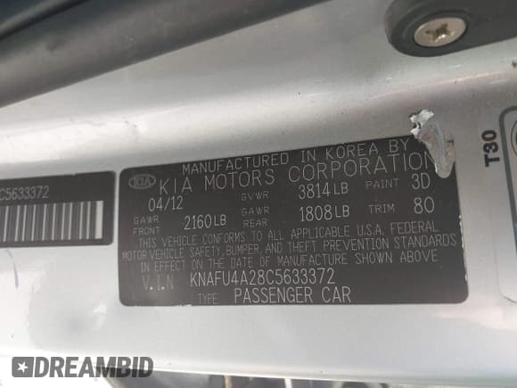 ✅ 2012 Kia Forte EX • VIN: KNAFU4A28C5633372 • Лот: 43343088. Опубликован ранее на IAAI с пробегом 148 756 миль. Бесплатный доступ к архиву аукционных продаж из США и подробный отчёт об истории автомобиля на DreamBid. Изображение 9.