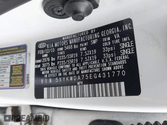 ✅ 2014 Kia Sorento SX Limited • VIN: 5XYKWDA75EG431770 • Lot: 43653200. Wystawiony na IAAI z przebiegiem 172 259 mil. Bezpłatny archiwum sprzedaży aukcyjnych z USA i szczegółowy raport historii pojazdu na DreamBid. Zdjęcie 9.
