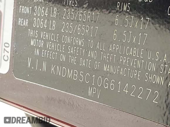 ✅ 2016 Kia Sedona LX • VIN: KNDMB5C10G6142272 • Lot: 43813312. Listed on IAAI with 129,378 mi. Free auction sales archive from the USA and detailed vehicle history report at DreamBid. Image 9.