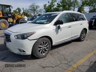 ✅ 2013 Infiniti JX35 • VIN: 5N1AL0MMXDC347957 • Lot: 54948055. Listed on Copart with 166,353 mi. Free auction sales archive from the USA and detailed vehicle history report at DreamBid. Image 1.