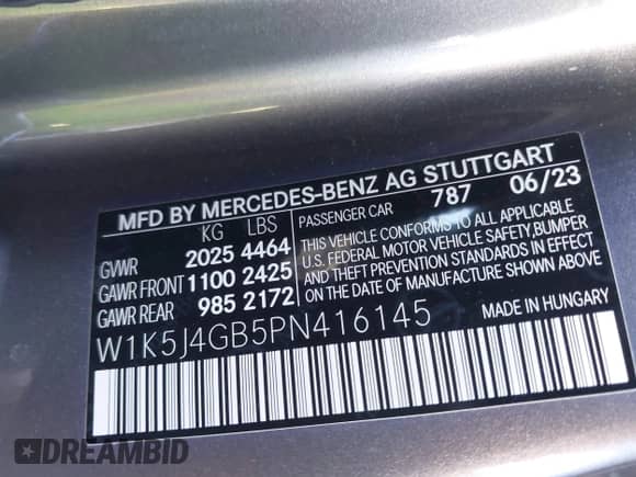 2023 Mercedes-Benz CLA 250 z VIN W1K5J4GB5PN416145, wystawiony jako IAAI lot #42619892 z przebiegiem 16 684 mil mil oraz . Historia ofert i sprzedaży dostępna na DreamBid. Obrazek 9.