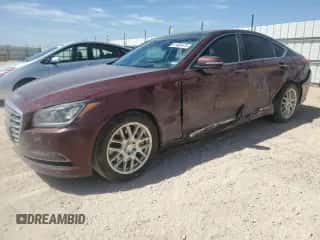 2015 Hyundai Genesis 5.0L z VIN KMHGN4JF4FU045739, wystawiony jako Copart lot #61482474 z przebiegiem 117 558 mil mil oraz Szkoda całkowita • Salvage title. Historia ofert i sprzedaży dostępna na DreamBid. Obrazek 1.