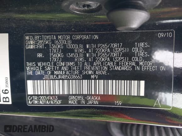 ✅ 2011 Toyota 4Runner Trail • VIN: JTEBU5JR4B5038663 • Lot: 42674123. Listed on IAAI with 235,999 mi. Free auction sales archive from the USA and detailed vehicle history report at DreamBid. Image 9.