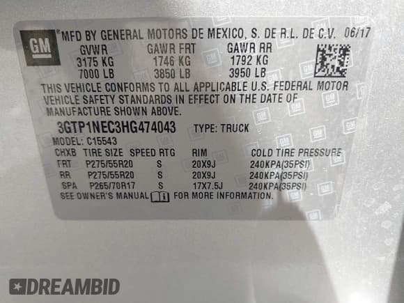 ✅ 2017 GMC Sierra 1500 SLT • VIN: 3GTP1NEC3HG474043 • Лот: 43057984. Опубликован ранее на IAAI с пробегом Не указан. Бесплатный доступ к архиву аукционных продаж из США и подробный отчёт об истории автомобиля на DreamBid. Изображение 9.