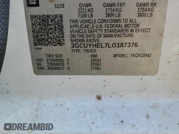 ✅ 2020 Chevrolet Silverado 1500 High Country • VIN: 3GCUYHEL7LG187376 • Lot: 62342924. Wystawiony na Copart z przebiegiem 103 098 mil. Bezpłatny archiwum sprzedaży aukcyjnych z USA i szczegółowy raport historii pojazdu na DreamBid. Zdjęcie 15.