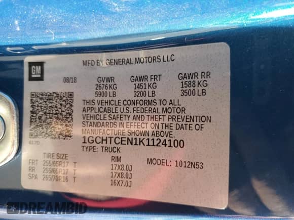 2019 Chevrolet Colorado 4WD LT z VIN 1GCHTCEN1K1124100, wystawiony jako Copart lot #48558675 z przebiegiem 25 865 mil mil oraz Szkoda całkowita • Salvage title. Historia ofert i sprzedaży dostępna na DreamBid. Obrazek 12.