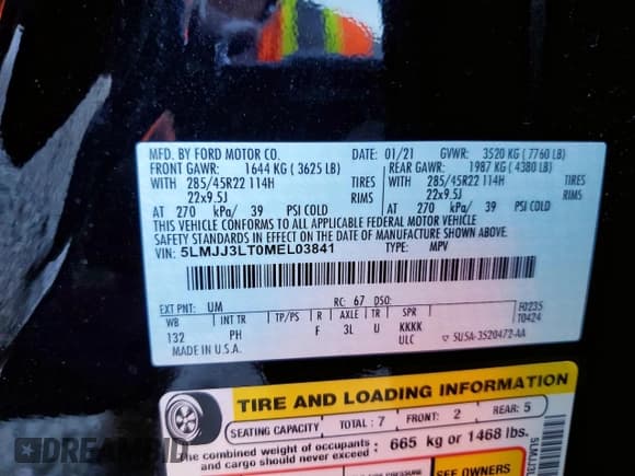 ✅ 2021 Lincoln Navigator Reserve • VIN: 5LMJJ3LT0MEL03841 • Лот: 80205945. Опубликован ранее на Copart с пробегом 61 939 миль. Бесплатный доступ к архиву аукционных продаж из США и подробный отчёт об истории автомобиля на DreamBid. Изображение 13.