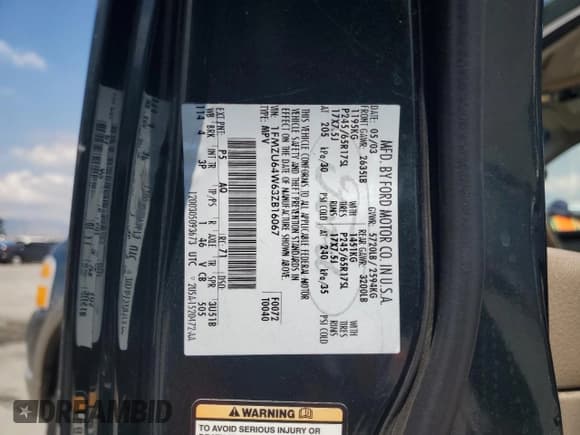 ✅ 2003 Ford Explorer Eddie Bauer • VIN: 1FMZU64W63ZB16067 • Lot: 81526185. Wystawiony na Copart z przebiegiem 197 452 mil. Bezpłatny archiwum sprzedaży aukcyjnych z USA i szczegółowy raport historii pojazdu na DreamBid. Zdjęcie 13.