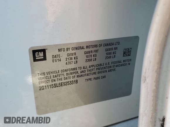 ✅ 2014 Chevrolet Impala LT • VIN: 2G1115SL6E9253318 • Lot: 84188295. Wystawiony na Copart z przebiegiem 165 624 mil. Bezpłatny archiwum sprzedaży aukcyjnych z USA i szczegółowy raport historii pojazdu na DreamBid. Zdjęcie 12.