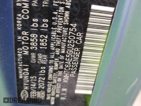 2016 Hyundai Veloster Turbo z VIN KMHTC6AE5GU250754, wystawiony jako Copart lot #73275364 z przebiegiem 71 875 mil mil oraz Szkoda całkowita • Salvage title. Historia ofert i sprzedaży dostępna na DreamBid. Obrazek 12.