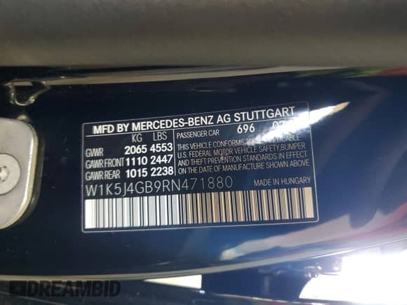 2024 Mercedes-Benz CLA 250 с VIN W1K5J4GB9RN471880, выставлен на аукционе Copart как лот 42692595 с пробегом 1 032 миль миль и Списание • Salvage title. История ставок и продаж доступна на DreamBid. Изображение 13.