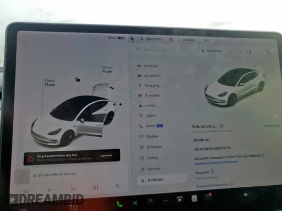 ✅ 2021 Tesla Model 3 Standard Range Plus • VIN: 5YJ3E1EAXMF016770 • Lot: 55045515. Wystawiony na Copart z przebiegiem 38 585 mil. Bezpłatny archiwum sprzedaży aukcyjnych z USA i szczegółowy raport historii pojazdu na DreamBid. Zdjęcie 9.