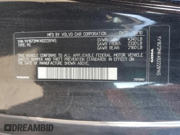 ✅ 2011 Volvo C30 • VIN: YV1672MK4B2228145 • Лот: 92909945. Опубликован ранее на Copart с пробегом 98 518 миль. Бесплатный доступ к архиву аукционных продаж из США и подробный отчёт об истории автомобиля на DreamBid. Изображение 12.