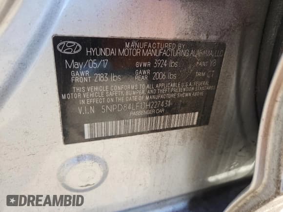 ✅ 2018 Hyundai Elantra SEL • VIN: 5NPD84LF1JH227431 • Lot: 91595935. Listed on Copart with 119,531 mi. Free auction sales archive from the USA and detailed vehicle history report at DreamBid. Image 12.