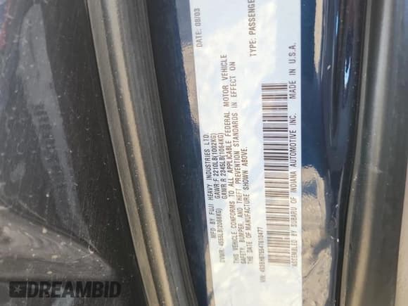 ✅ 2004 Subaru Legacy Outback • VIN: 4S3BH675547610477 • Лот: 85919845. Опубликован ранее на Copart с пробегом 217 280 миль. Бесплатный доступ к архиву аукционных продаж из США и подробный отчёт об истории автомобиля на DreamBid. Изображение 12.