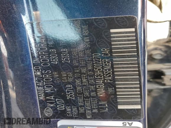 ✅ 2017 Kia Optima EX • VIN: KNAGU4LE3H5012270 • Лот: 95669095. Опубликован ранее на Copart с пробегом Не указан. Бесплатный доступ к архиву аукционных продаж из США и подробный отчёт об истории автомобиля на DreamBid. Изображение 12.