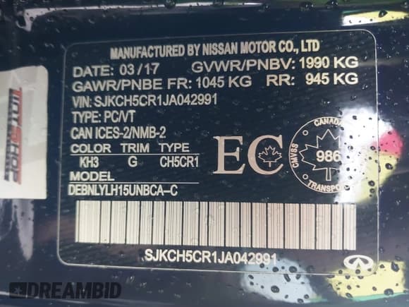 ✅ 2018 Infiniti QX30 Luxury • VIN: SJKCH5CR1JA042991 • Lot: 42308605. Listed on IAAI with 68,363 mi. Free auction sales archive from the USA and detailed vehicle history report at DreamBid. Image 9.