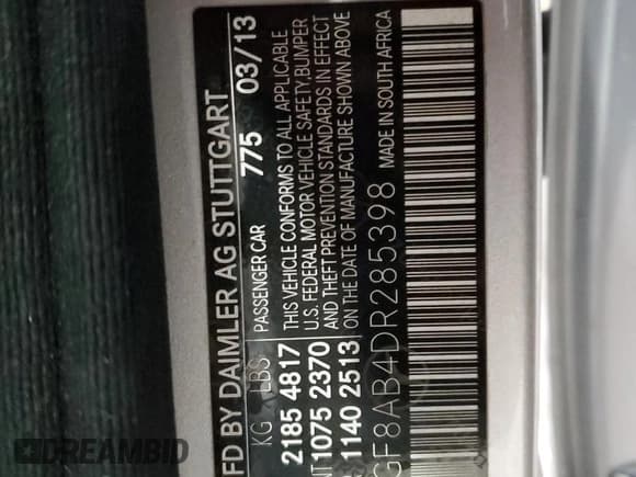 ✅ 2013 Mercedes-Benz C 300 Sport • VIN: WDDGF8AB4DR285398 • Лот: 90595665. Опубликован ранее на Copart с пробегом 174 053 миль. Бесплатный доступ к архиву аукционных продаж из США и подробный отчёт об истории автомобиля на DreamBid. Изображение 12.