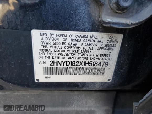 ✅ 2001 Acura MDX • VIN: 2HNYD182X1H518479 • Lot: 56679345. Wystawiony na Copart z przebiegiem 242 153 mil. Bezpłatny archiwum sprzedaży aukcyjnych z USA i szczegółowy raport historii pojazdu na DreamBid. Zdjęcie 13.