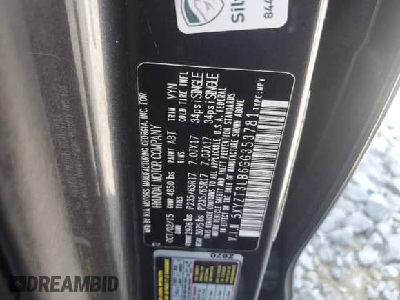 ✅ 2016 Hyundai Santa Fe • VIN: 5XYZT3LB6GG353781 • Lot: 81158055. Wystawiony na Copart z przebiegiem 150 164 mil. Bezpłatny archiwum sprzedaży aukcyjnych z USA i szczegółowy raport historii pojazdu na DreamBid. Zdjęcie 13.