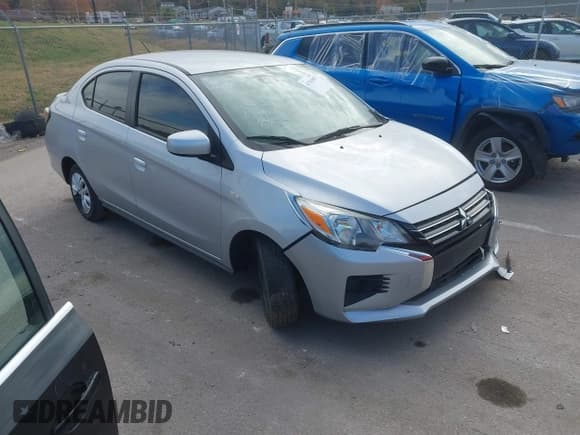 ✅ 2022 Mitsubishi Mirage ES • VIN: ML32FUFJ1NHF02500 • Lot: 43703687. Listed on IAAI with 37,199 mi. Free auction sales archive from the USA and detailed vehicle history report at DreamBid. Image 1.