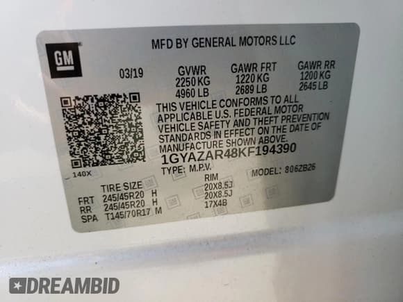 ✅ 2019 Cadillac XT4 FWD Luxury • VIN: 1GYAZAR48KF194390 • Lot: 43990563. Listed on Copart with 59,574 mi. Free auction sales archive from the USA and detailed vehicle history report at DreamBid. Image 15.