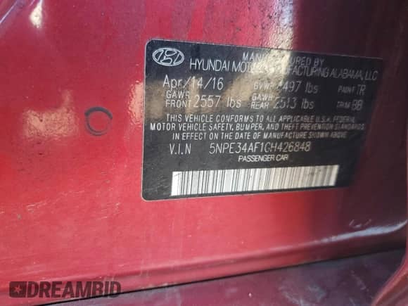 2016 Hyundai Sonata Limited z VIN 5NPE34AF1GH426848, wystawiony jako Copart lot #89906735 z przebiegiem 137 642 mil mil oraz Szkoda całkowita • Salvage title. Historia ofert i sprzedaży dostępna na DreamBid. Obrazek 13.