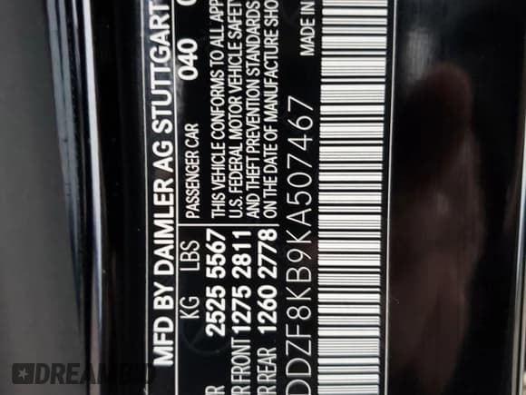 ✅ 2019 Mercedes-Benz E 63 S AMG • VIN: WDDZF8KB9KA507467 • Lot: 56385015. Wystawiony na Copart z przebiegiem 58 603 mil. Bezpłatny archiwum sprzedaży aukcyjnych z USA i szczegółowy raport historii pojazdu na DreamBid. Zdjęcie 13.