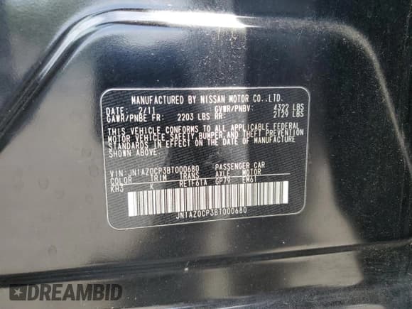 ✅ 2011 Nissan LEAF SL • VIN: JN1AZ0CP3BT000680 • Lot: 60534705. Listed on Copart with 87,976 mi. Free auction sales archive from the USA and detailed vehicle history report at DreamBid. Image 12.