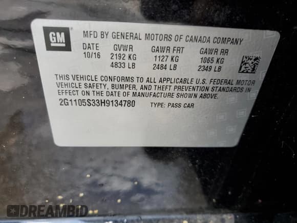 ✅ 2017 Chevrolet Impala LT • VIN: 2G1105S33H9134780 • Лот: 76593234. Опубликован ранее на Copart с пробегом 227 980 миль. Бесплатный доступ к архиву аукционных продаж из США и подробный отчёт об истории автомобиля на DreamBid. Изображение 13.