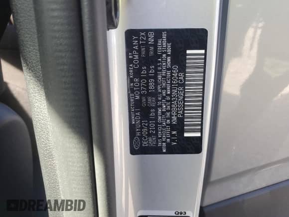 2022 Hyundai Venue SE с VIN KMHRB8A33NU160460, выставлен на аукционе Copart как лот 80443784 с пробегом 8 512 миль миль и На запчасти • Non repairable. История ставок и продаж доступна на DreamBid. Изображение 13.