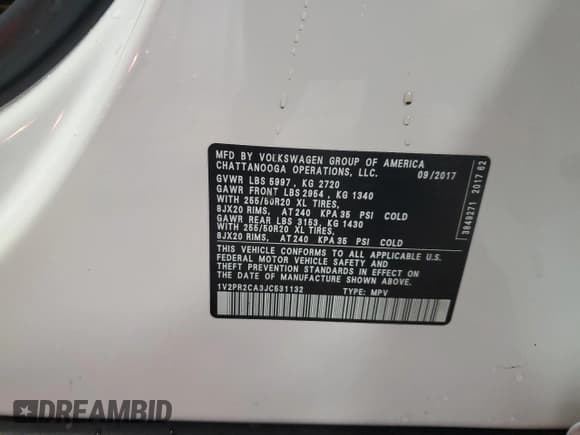 ✅ 2018 Volkswagen Atlas SE • VIN: 1V2PR2CA3JC531132 • Lot: 86625294. Wystawiony na Copart z przebiegiem 103 689 mil. Bezpłatny archiwum sprzedaży aukcyjnych z USA i szczegółowy raport historii pojazdu na DreamBid. Zdjęcie 14.