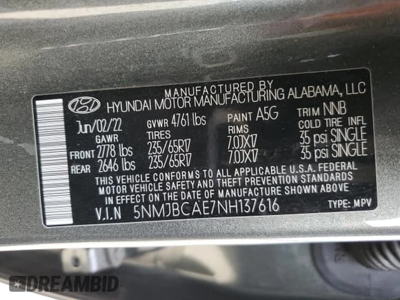 ✅ 2022 Hyundai Tucson SEL • VIN: 5NMJBCAE7NH137616 • Lot: 71692013. Wystawiony na Copart z przebiegiem 17 427 mil. Bezpłatny archiwum sprzedaży aukcyjnych z USA i szczegółowy raport historii pojazdu na DreamBid. Zdjęcie 15.