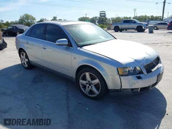 ✅ 2003 Audi A4 3.0L • VIN: WAULT68E13A355746 • Lot: 41801676. Listed on IAAI with 189,947 mi. Free auction sales archive from the USA and detailed vehicle history report at DreamBid. Image 1.