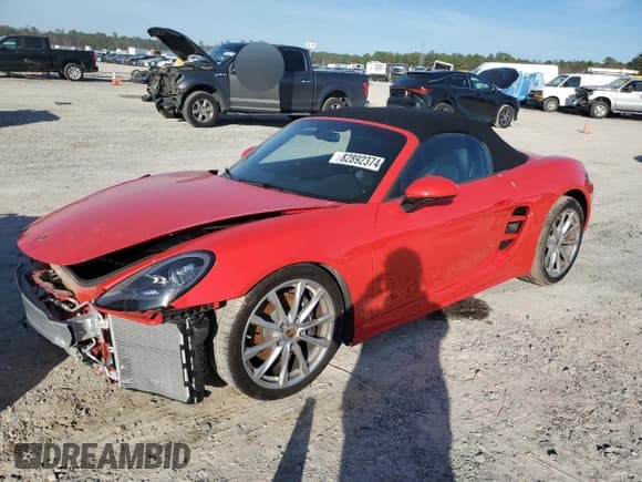 ✅ 2023 Porsche 718 Boxster • VIN: WP0CA2A88PS205347 • Лот: 82892374. Опубликован ранее на Copart с пробегом 6 851 миль. Бесплатный доступ к архиву аукционных продаж из США и подробный отчёт об истории автомобиля на DreamBid. Изображение 1.