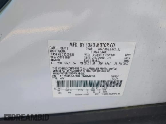 ✅ 2017 Ford Police Interceptor Utility • VIN: 1FM5K8ARXHGA04700 • Лот: 41942683. Опубликован ранее на IAAI с пробегом 120 594 миль. Бесплатный доступ к архиву аукционных продаж из США и подробный отчёт об истории автомобиля на DreamBid. Изображение 9.