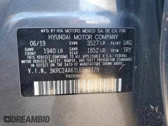 ✅ 2020 Hyundai Accent SE • VIN: 3KPC24A61LE093379 • Лот: 49417975. Опубликован ранее на Copart с пробегом 5 541 миль. Бесплатный доступ к архиву аукционных продаж из США и подробный отчёт об истории автомобиля на DreamBid. Изображение 12.