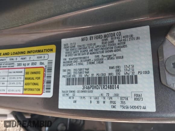 ✅ 2014 Ford Fusion SE • VIN: 3FA6P0HD7ER248014 • Лот: 43092111. Опубликован ранее на IAAI с пробегом 77 142 миль. Бесплатный доступ к архиву аукционных продаж из США и подробный отчёт об истории автомобиля на DreamBid. Изображение 9.