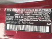 ✅ 2001 Mercedes-Benz C 320 • VIN: WDBRF64J51F097544 • Lot: 42632467. Wystawiony na IAAI z przebiegiem 108 560 mil. Bezpłatny archiwum sprzedaży aukcyjnych z USA i szczegółowy raport historii pojazdu na DreamBid. Zdjęcie 9.