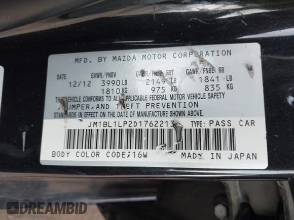 ✅ 2013 Mazda 3 i Touring • VIN: JM1BL1LP2D1762213 • Лот: 43836645. Опубликован ранее на IAAI с пробегом 166 353 миль. Бесплатный доступ к архиву аукционных продаж из США и подробный отчёт об истории автомобиля на DreamBid. Изображение 9.