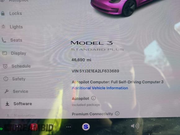 ✅ 2020 Tesla Model 3 Standard Range Plus • VIN: 5YJ3E1EA2LF633689 • Lot: 43514531. Wystawiony na IAAI z przebiegiem 46 690 mil. Bezpłatny archiwum sprzedaży aukcyjnych z USA i szczegółowy raport historii pojazdu na DreamBid. Zdjęcie 7.