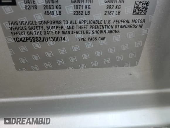 ✅ 2018 Buick LaCrosse Essence • VIN: 1G4ZP5SS2JU130074 • Lot: 68501695. Wystawiony na Copart z przebiegiem 79 291 mil. Bezpłatny archiwum sprzedaży aukcyjnych z USA i szczegółowy raport historii pojazdu na DreamBid. Zdjęcie 13.